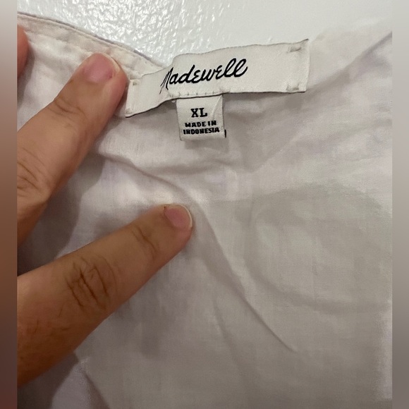 Madewell Patchwork Gingham Button Front Tiered Midi Dress, size XL - Picture 7 of 8